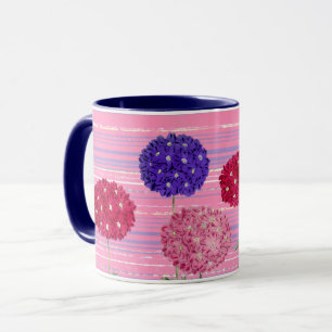 Vintage Style Hydrangea Flowers Mug Cup