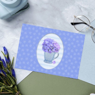 Vintage Style Hydrangea Large Font Birthday Card