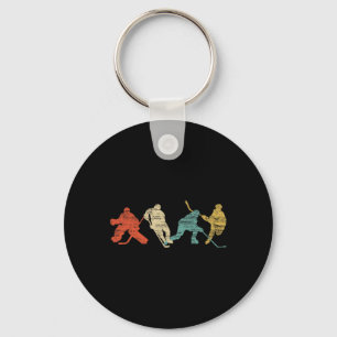 Vintage Style Ice Hockey Keychain