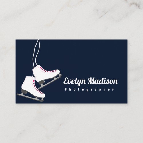 vintage style ice skates in white h768 business card