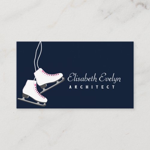 vintage style ice skates in white yu87 business card