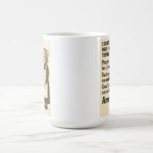 Vintage-style illustration of a sweet elderly coffee mug