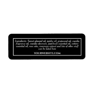 Vintage style ingredients label - black and white