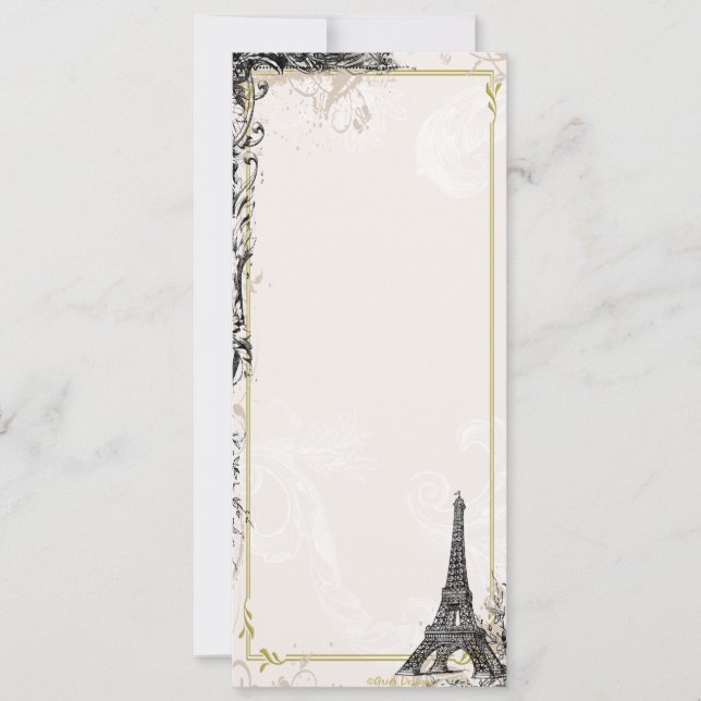 Vintage Style Invitation Eiffel Tower (Front)