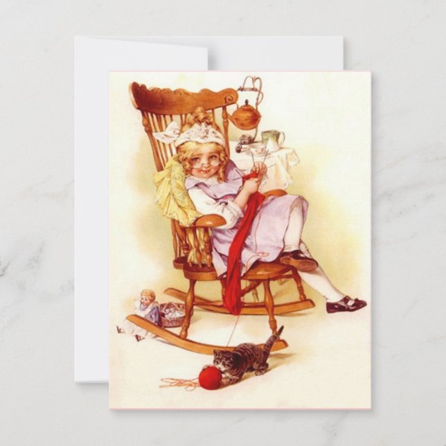 Vintage Style invitations needlework knit crochet (Front)