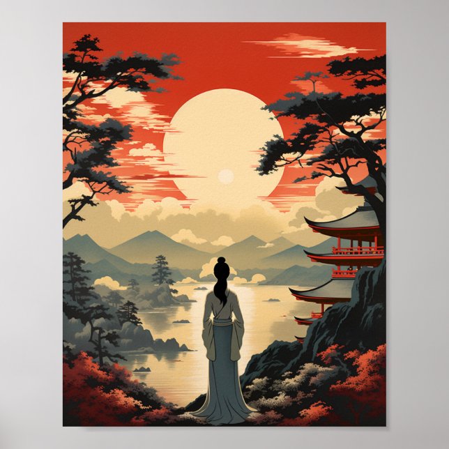 Vintage-style Japan travel poster  (Front)