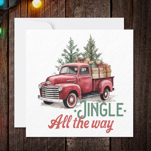 Vintage Style Jingle All The Way Christmas Holiday Card