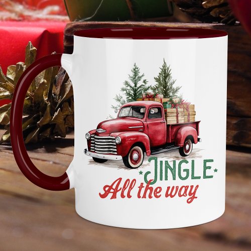 Vintage Style Jingle All The Way Christmas Mug