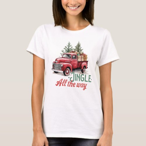 Vintage Style Jingle All The Way Christmas T_Shirt