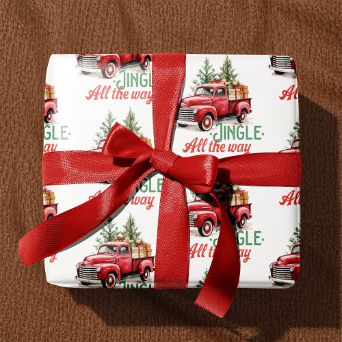 Vintage Style Jingle All The Way Christmas Wrapping Paper