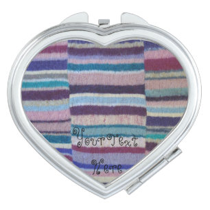 vintage style knitted colorful stripes fun design mirror for makeup