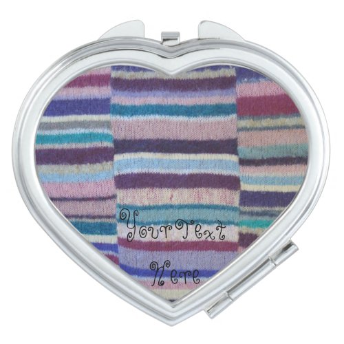 vintage style knitted colorful stripes fun design mirror for makeup