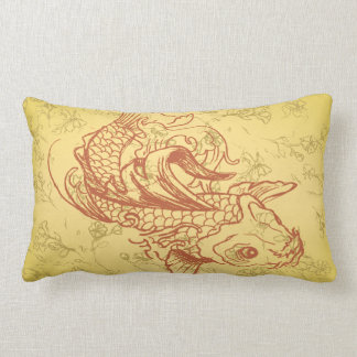 vintage style koi vector illustration lumbar pillow