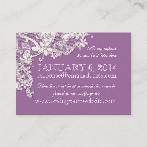 Customizable Vintage Style Lace Design Insert card Business Card Template