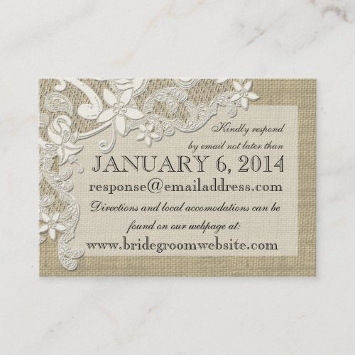 Vintage Style Lace Design Insert card Business Card