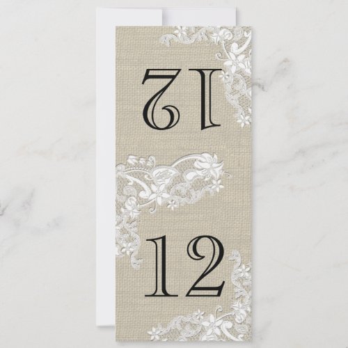 Vintage Style Lace Design Table Number Invites