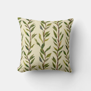 Vintage Style Leaf Pattern Throw Pillow