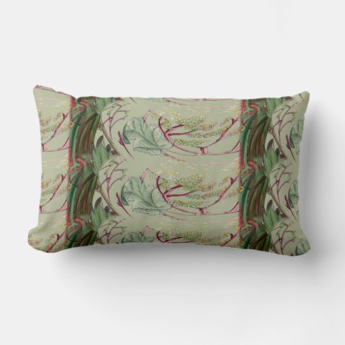 Vintage Style Leaf Print Lumbar Pillow 13 x 21