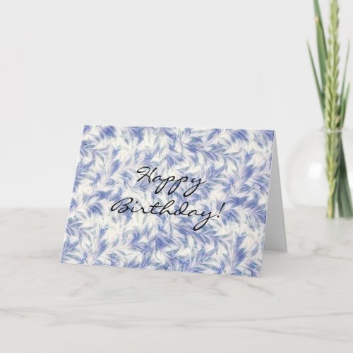 Vintage Style Leaves Pattern Birthday Card