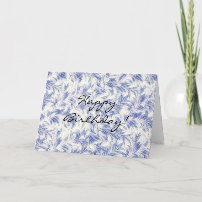 Vintage Style Leaves Pattern Birthday Card (Front)