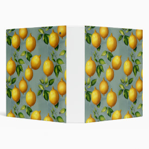 Vintage Style Lemons Pattern Wallpaper Art 3 Ring Binder