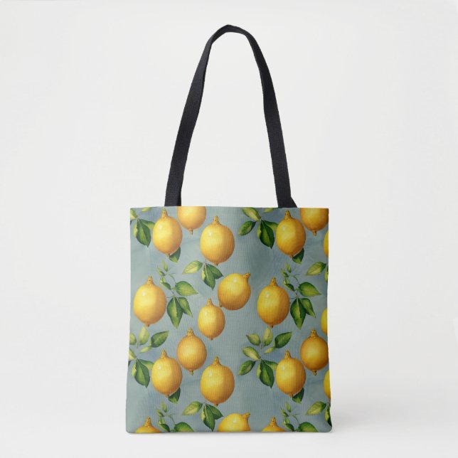 Vintage Style Lemons Pattern Wallpaper Art Tote Bag (Front)