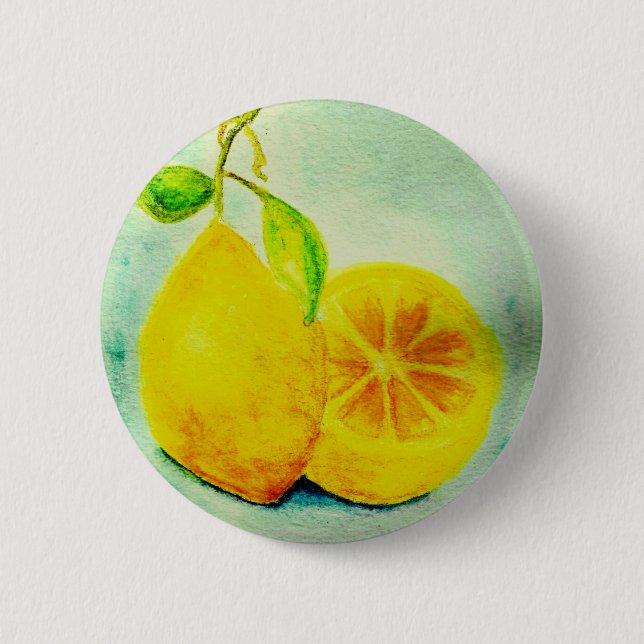 Vintage Style Lemons Pinback Button (Front)