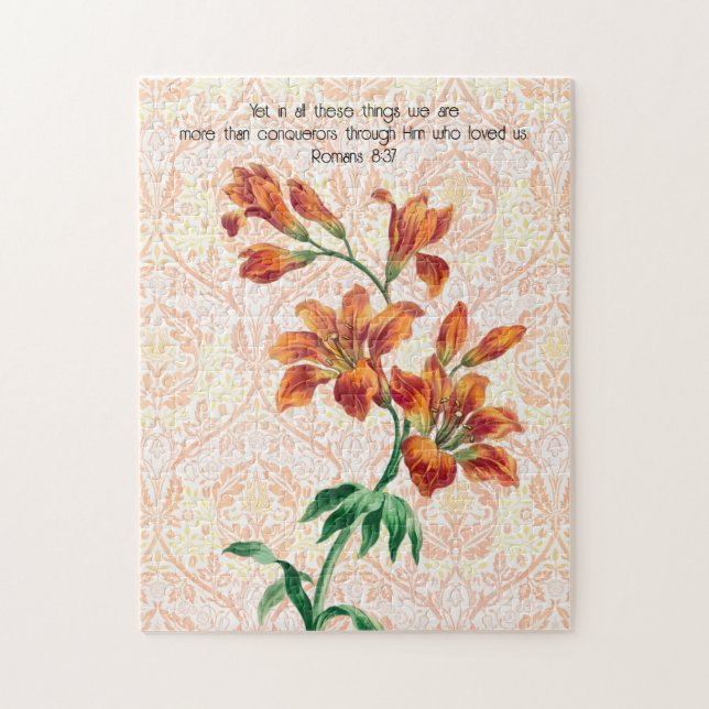 Vintage Style Lily Bunch Faith Puzzle (Vertical)