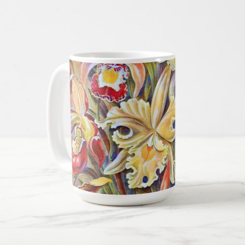 Vintage Style Lily Flower Pattern Mug Cup