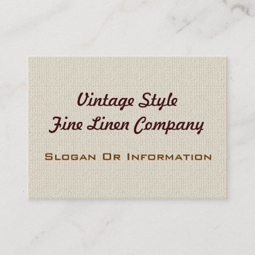 Vintage Style Linen Large Business Cards