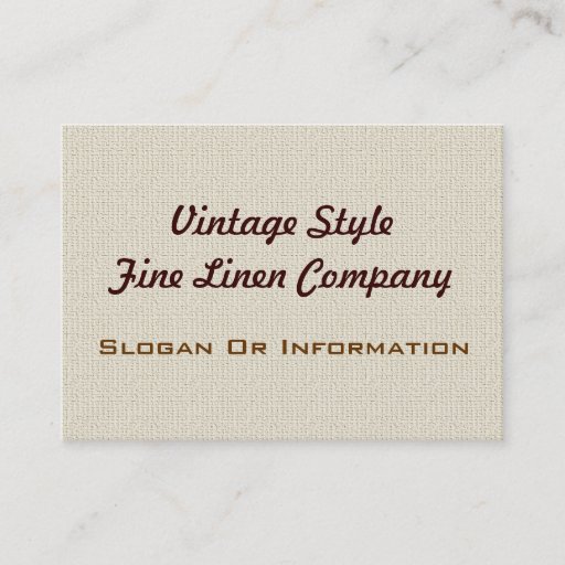 Customizable Vintage Style Linen Large Business Cards