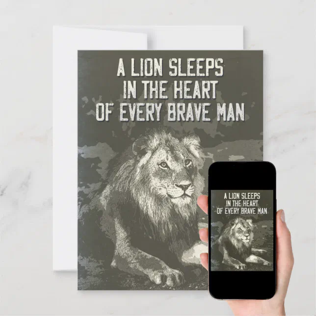 Vintage Style LION inspirational proverb Card | Zazzle