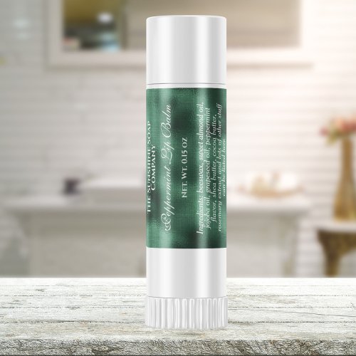 Vintage style lip balm tube label _ green foil