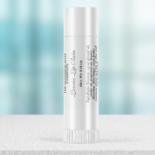 Vintage style lip balm tube label - white