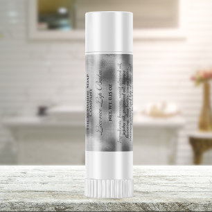 Vintage style lip balm tube woven silver foil square sticker