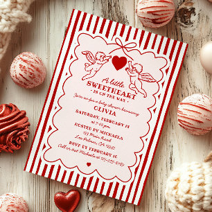 Vintage Style Little Sweetheart Doodle Baby Shower Invitation