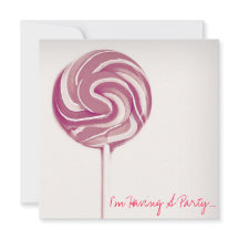 VINTAGE STYLE "LOLLIPOP" BIRTHDAY INVITATION CARD