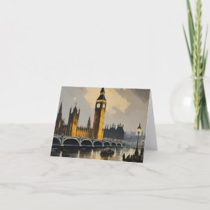 Vintage Style London Travel Big Ben Parliament Card