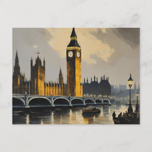 Vintage Style London Travel Big Ben Parliament Postcard