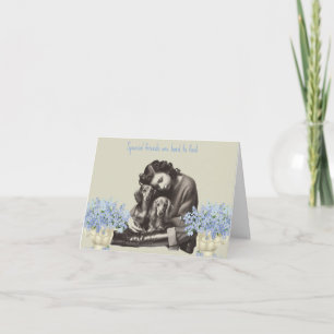 Vintage Style Long Hair Dachshund Card