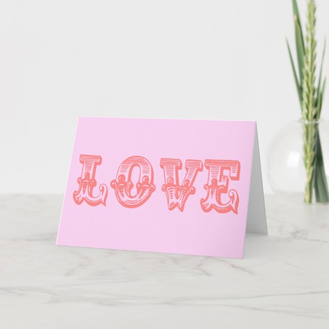 Vintage Style Love Holiday Card (Front)
