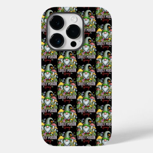 Vintage Style Lovely Gnome with Mushrooms Art Case_Mate iPhone 14 Pro Case