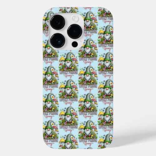 Vintage Style Lovely Gnome with Mushrooms Art Case_Mate iPhone 14 Pro Case