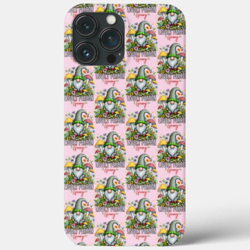 Vintage Style Lovely Gnome with Mushrooms Art iPhone 13 Pro Max Case