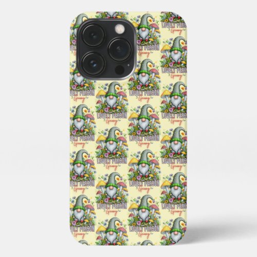 Vintage Style Lovely Gnome with Mushrooms Art iPhone 13 Pro Case