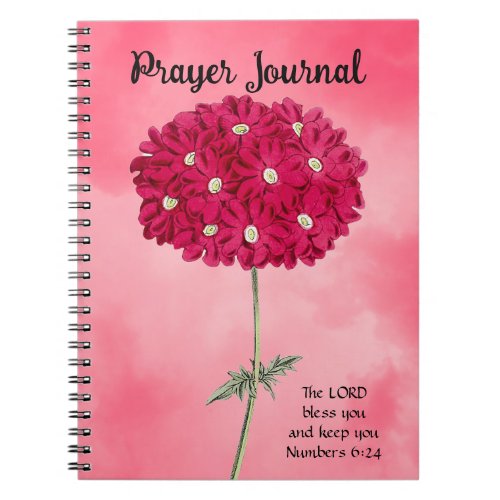 Vintage Style Magenta Hydrangea Prayer Journal