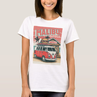Vintage Style Malibu Hamburger Stand  & Surf Shack T-Shirt