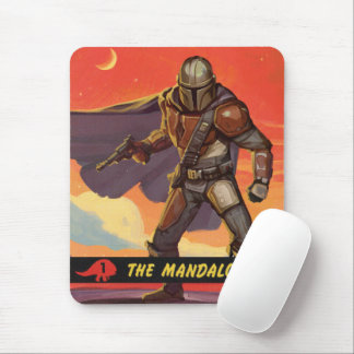 Vintage Style Mandalorian Halftone Art Mouse Pad