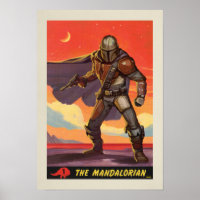 Vintage Style Mandalorian Halftone Art Poster