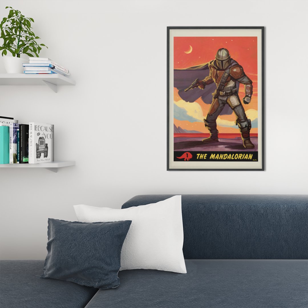 Vintage Style Mandalorian Halftone Art Poster (Creator Uploaded)